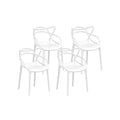 Gardeon 4PC Outdoor Dining Chairs Stackable White Patio Furniture