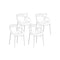 Gardeon 4PC Outdoor Dining Chairs Stackable White Patio Furniture