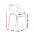 Gardeon 4PC Outdoor Dining Chairs Stackable White Patio Furniture