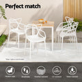 Gardeon 4PC Outdoor Dining Chairs Stackable White Patio Furniture