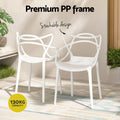 Gardeon 4PC Outdoor Dining Chairs Stackable White Patio Furniture