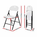Gardeon 4PC Outdoor Dining Chairs PP Folding Chair Patio Garden Furniture White