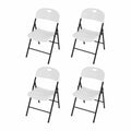 Gardeon 4PC Outdoor Dining Chairs PP Folding Chair Patio Garden Furniture White