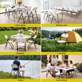 Gardeon 4PC Outdoor Dining Chairs PP Folding Chair Patio Garden Furniture White