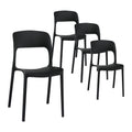 Gardeon 4pc Stackable Outdoor Dining Chairs Black PP Patio Garden