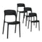 Gardeon 4pc Stackable Outdoor Dining Chairs Black PP Patio Garden