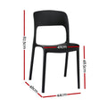 Gardeon 4pc Stackable Outdoor Dining Chairs Black PP Patio Garden