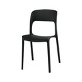 Gardeon 4pc Stackable Outdoor Dining Chairs Black PP Patio Garden