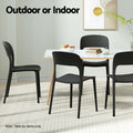 Gardeon 4pc Stackable Outdoor Dining Chairs Black PP Patio Garden