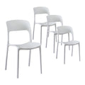Gardeon 4PC Stackable PP Outdoor Dining Chairs White Patio Garden