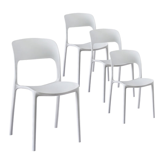 Gardeon 4PC Stackable PP Outdoor Dining Chairs White Patio Garden