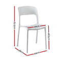 Gardeon 4PC Stackable PP Outdoor Dining Chairs White Patio Garden