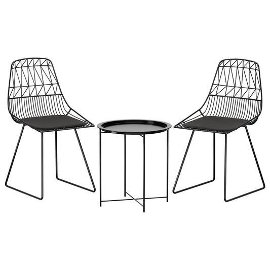Gardeon 3PC Outdoor Bistro Set Patio Furniture Table Chairs Garden