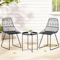 Gardeon 3PC Outdoor Bistro Set Patio Furniture Table Chairs Garden