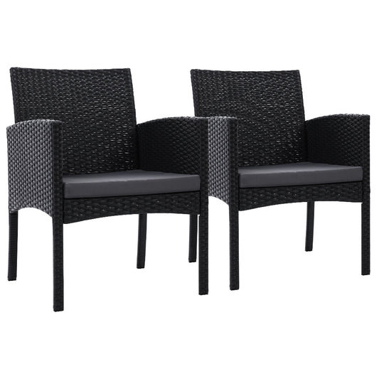 Gardeon 2PC Rattan Outdoor Dining Chairs XL Patio Lounge