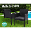 Gardeon 2PC Rattan Outdoor Dining Chairs XL Patio Lounge