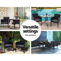 Gardeon 2PC Rattan Outdoor Dining Chairs XL Patio Lounge