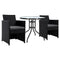 Gardeon 3PC Rattan Bistro Set Outdoor Furniture Table Chairs Cushion