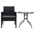 Gardeon 3PC Rattan Bistro Set Outdoor Table Chairs Cushion Patio