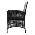 Gardeon 3PC Rattan Bistro Set Outdoor Table Chairs Cushion Patio