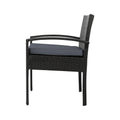 Gardeon 3PC Rattan Bistro Set Outdoor Table Chairs Cushion Patio
