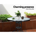 Gardeon 3PC Rattan Bistro Set Outdoor Table Chairs Cushion Patio