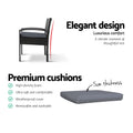 Gardeon 3PC Rattan Bistro Set Outdoor Table Chairs Cushion Patio