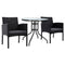 Gardeon 3PC Rattan Bistro Set Outdoor Table Chairs Cushion