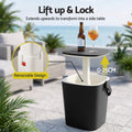 Gardeon 2-in-1 Outdoor Bar Table Portable Wine Cooler 15L Ice Bucket Tong Black