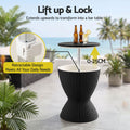 Gardeon Outdoor Bar Table Portable Ice Bucket Cooler 30L Adjustable Top Black