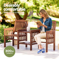 Gardeon Outdoor Garden Bench Loveseat Wooden Patio Furniture Brown