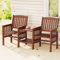 Gardeon Outdoor Garden Bench Loveseat Wooden Patio Furniture Brown