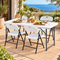 Gardeon 5PCS Outdoor Dining Set 120CM Folding Table and Chairs Patio Furniture White