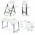 Gardeon 5PCS Outdoor Dining Set 120CM Folding Table and Chairs Patio Furniture White