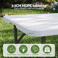 Gardeon 5PCS Outdoor Dining Set 120CM Folding Table and Chairs Patio Furniture White