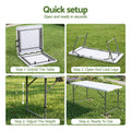 Gardeon 5PCS Outdoor Dining Set 120CM Folding Table and Chairs Patio Furniture White