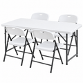 Gardeon 5PCS Outdoor Dining Set 120CM Folding Table and Chairs Patio Furniture White