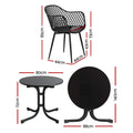 Gardeon 5PCS Outdoor Dining Set Table and Chairs Patio Furniture Garden Diamond Black