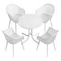 Gardeon 5PCS Outdoor Dining Set Table and Chairs Patio Furniture Garden Diamond White