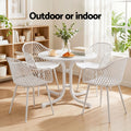 Gardeon 5PCS Outdoor Dining Set Table and Chairs Patio Furniture Garden Diamond White