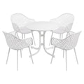 Gardeon 5PCS Outdoor Dining Set Table and Chairs Patio Furniture Garden Diamond White