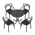 Gardeon 5PCS Outdoor Dining Set Table and Chairs Garden Patio Furniture Entwine Black