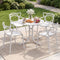 Gardeon 5PCS Outdoor Dining Set Table and Chairs Garden Patio Furniture Entwine White