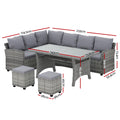 Gardeon Outdoor Dining Set 8 Seater Wicker Table Chairs