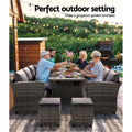 Gardeon Outdoor Dining Set 8 Seater Wicker Table Chairs