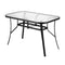 Gardeon 120cm Outdoor Dining Table Black Steel Parasol Hole