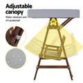 Gardeon 2 Seater Wooden Swing Chair Bench Canopy Charcoal