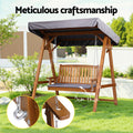 Gardeon 2 Seater Swing Chair Wooden Garden Bench Canopy Outdoor