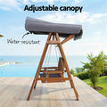 Gardeon 2 Seater Swing Chair Wooden Garden Bench Canopy Outdoor