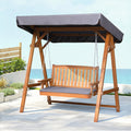 Gardeon 2 Seater Swing Chair Wooden Garden Bench Canopy Outdoor
